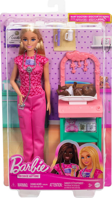 Barbie You Can Be Anything Baby Doctor Blonde Doll And Playset