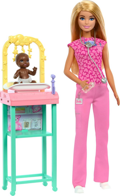 Barbie You Can Be Anything Baby Doctor Blonde Doll And Playset