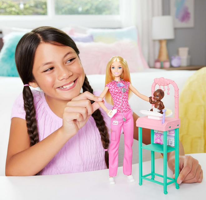 Barbie You Can Be Anything Baby Doctor Blonde Doll And Playset