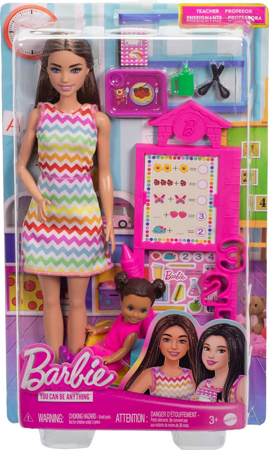 Barbie You Can Be Anything Teacher Brown Hair Doll And Playset