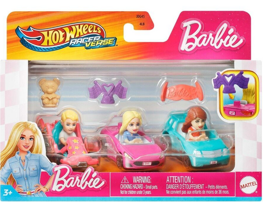 Hot Wheels Barbie Racer Verse 3 Car Set 