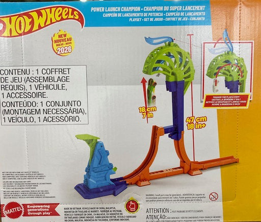 Hot Wheels Stunt Track Power Launch Champion Playset