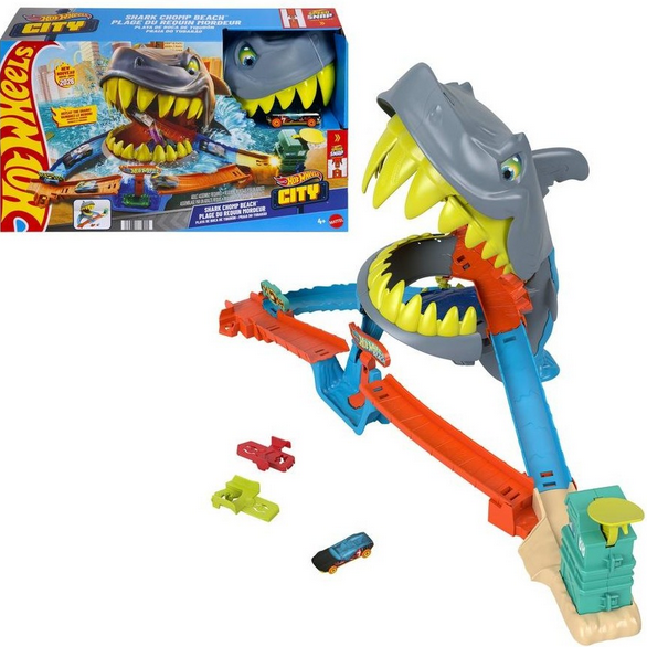 Hot Wheels City Shark Chomp Beach Playset