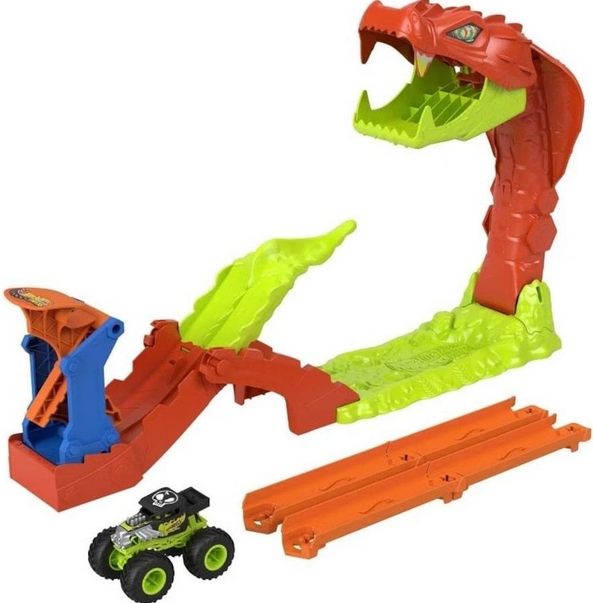 Hot Wheels Monster Truck Snake Slam Takedown Playset