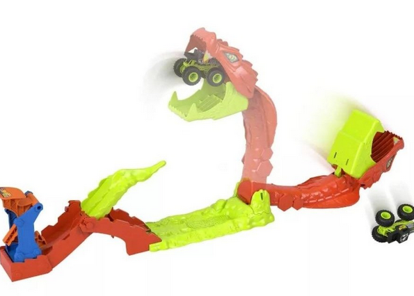 Hot Wheels Monster Truck Snake Slam Takedown Playset