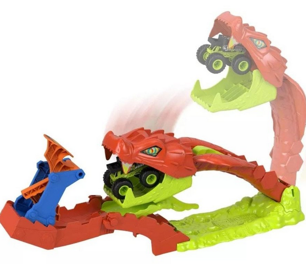 Hot Wheels Monster Truck Snake Slam Takedown Playset