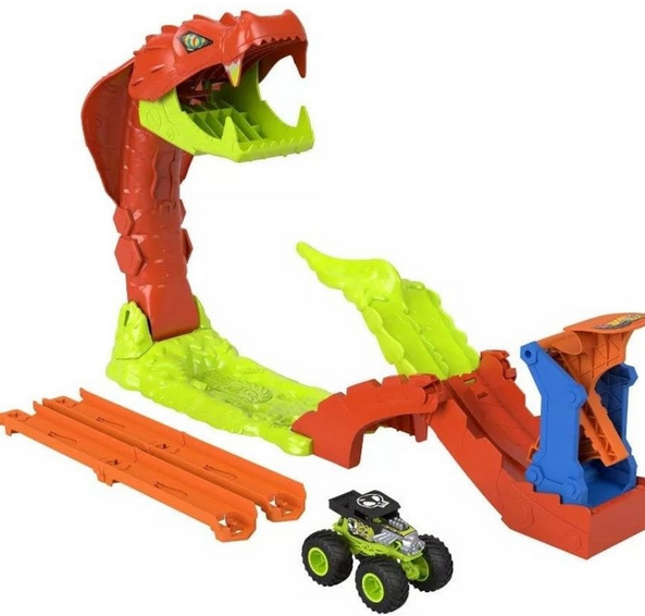 Hot Wheels Monster Truck Snake Slam Takedown Playset