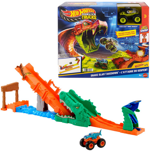 Hot Wheels Monster Trucks Crocodile Crash Challenge Set