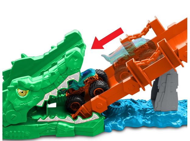 Hot Wheels Monster Trucks Crocodile Crash Challenge Set