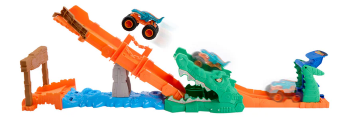 Hot Wheels Monster Trucks Crocodile Crash Challenge Set