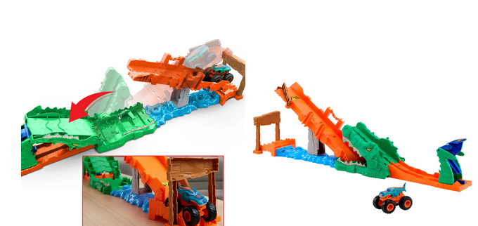 Hot Wheels Monster Trucks Crocodile Crash Challenge Set
