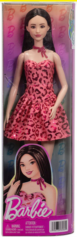 Barbie Fashionista Doll - 246 Pink Metallic Leopard Print Dress