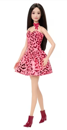 Barbie Fashionista Doll - 246 Pink Metallic Leopard Print Dress