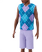 Barbie Ken Fashionista Doll - 253 Blue & Purple  Argyle Vest
