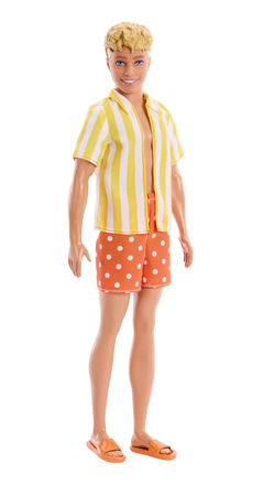Barbie Ken Fashionista Doll - 252  Yellow Stripe Shirt & Orange Polka Dot Pant