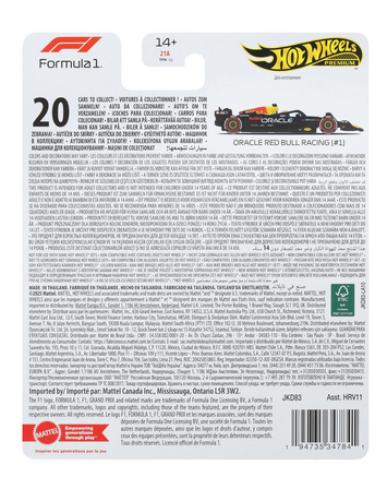 Hot Wheels Premium 1:64 Diecast Formular 1 Oracle Redbull Racing #1