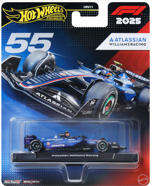 Hot Wheels Premium 1:64 Diecast Formular 1 Atlassian Williams Racing  #55