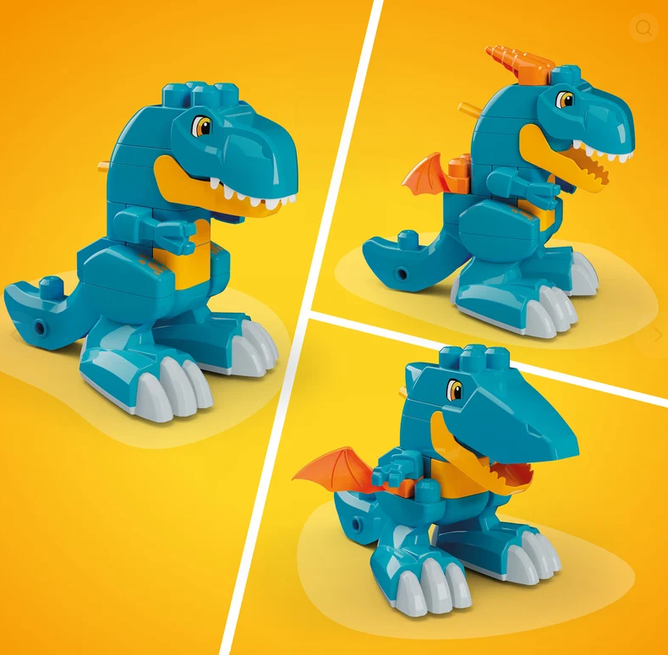 Meg Bloks 3 In 1 Build 7 Chomp Dinosaur 25pc Block Set Ages:3+