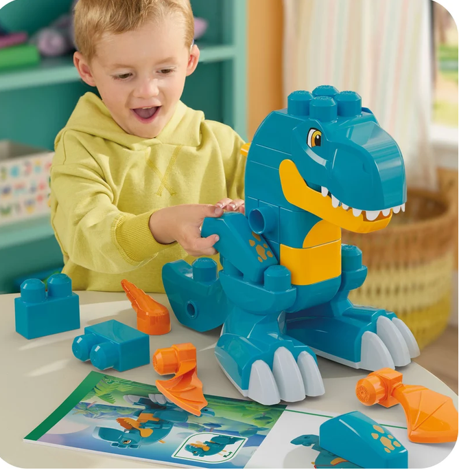Meg Bloks 3 In 1 Build 7 Chomp Dinosaur 25pc Block Set Ages:3+
