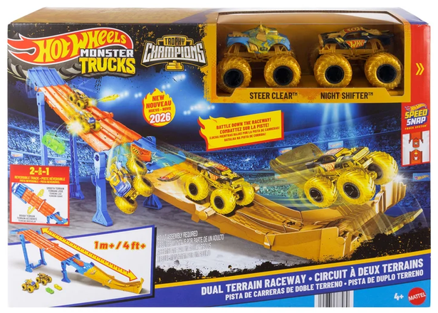 Hot Wqheels Monster Trucks Dual Terrain Raceway