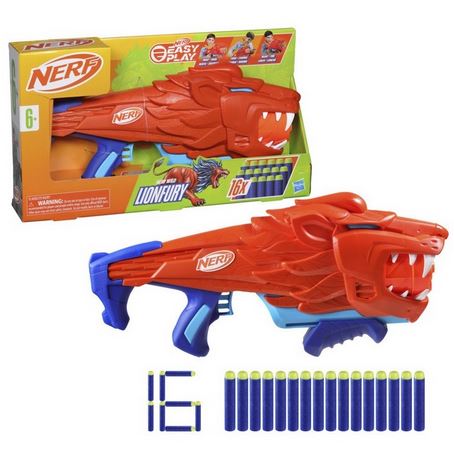 Ner Wild  Lion Furydart Blaster With 16 Foam Darts