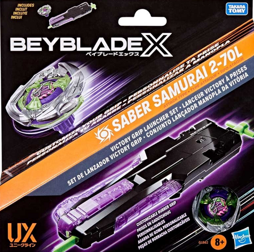 Beyblade Bbx Saber Samurai 2-70l Victory Grip Launcher + Beyblade Top