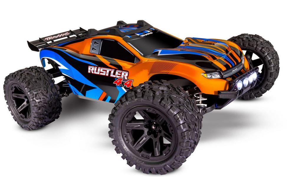 Traxxas Rustler 4 X 4 (orange) With Led Lights Remote Control(battery Op)