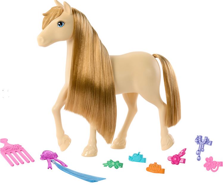 Barbie Great Horse Chase Pony Gold Mane + Accessories