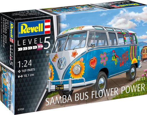 Revell Vw T1 Samba Bus Flower Power Model Kit Set