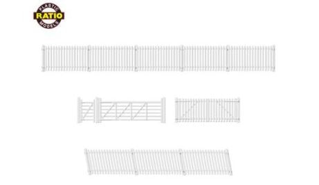 Peco Ratio Gwr Station Fencing White With Gates And Ramps