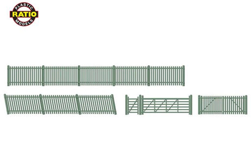 Peco Ratio Picket Fencing Green With Gates & Ramps