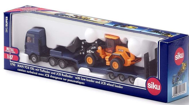 Siku Man Tgx Xxl Low Loader Withjcb  Front Loader 1.87 Sc
