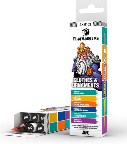 Ak Interactive Playmarkers Clothes & Ornaments 6 Colours Set