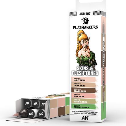 Ak Interactive Playmarkers Skin & Flesh Tones 6 Colours Set