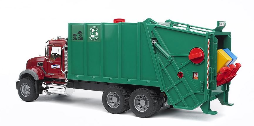 Bruder Commercial Mack Granite Garbage Rear Laod Compact Truck (green)