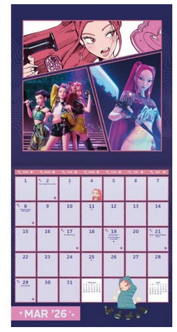 Kpop Demon Hunters - 2026 Square Wall Calender
