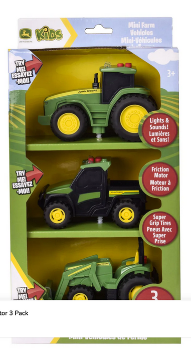 John Deere Lights And Sound Mini Tractors 3 Pack