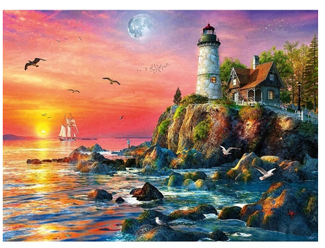 Ravensburger - Lighthouse At Sunset 500pc Puzzle