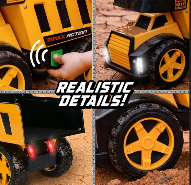 Maxx Metal Motorized Mega Dump Truck - Yellow
