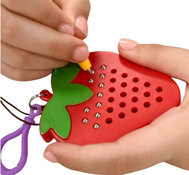 Magnetic Strawberry Keyring