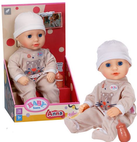 Baby Born Anna 36cm Doll In Beige Jumpsuit