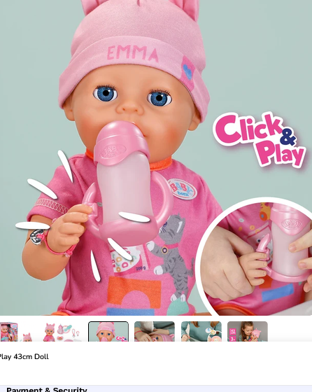 Baby Born Emma Click N Play Doll 43cm