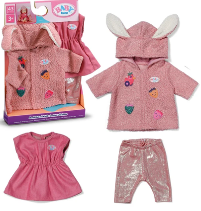Baby Born Coat Set With Dress Fits 43c Doll
