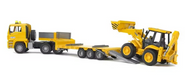 Bruder Low Loader With Jcb Midi Backhoe/loader - Yellow