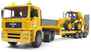 Bruder Low Loader With Jcb Midi Backhoe/loader - Yellow