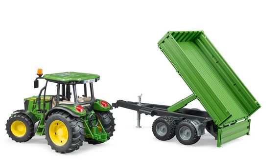 Bruder John Deere5115m Tractor With Tipping Trailer