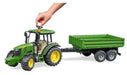 Bruder John Deere5115m Tractor With Tipping Trailer