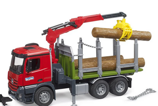 Bruder Forestry Mercedes Arocs Timber Truck With Loading Crane Garbage & Trunks