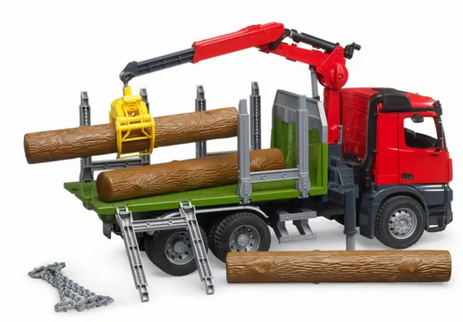 Bruder Forestry Mercedes Arocs Timber Truck With Loading Crane Garbage & Trunks