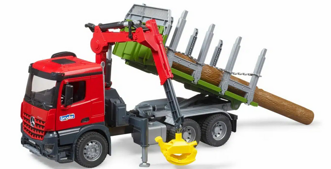Bruder Forestry Mercedes Arocs Timber Truck With Loading Crane Garbage & Trunks